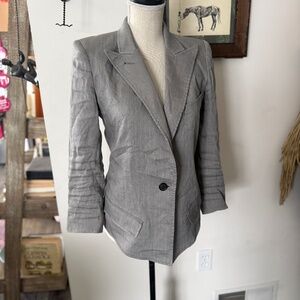 SMYTHE Grey Hi-Low Blazer One Button 4